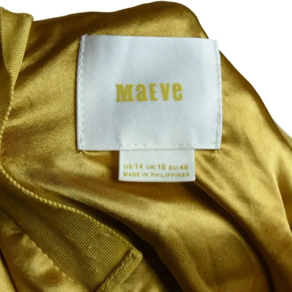 Maeve Anthropologie Yellow Floral Jacquard Textured Mini Skirt Size 14 - Picture 9 of 11